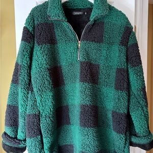 Goodfellow & Co Green and Black Zip Up Sweater